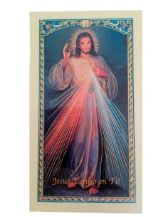 Estampa Plastificada C/Oracion 6,5X11Cm Rosario De La Misericordia