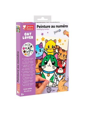 Set pintar por números gatos