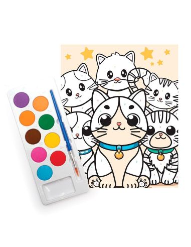 Set pintar por números gatos