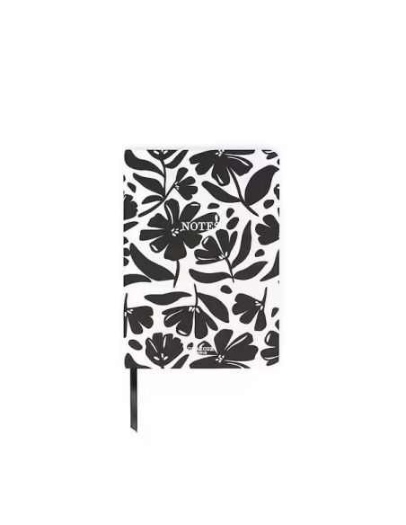 Libreta Draeger Cuaderno de Notas A5 Flores Negras 180 Páginas 100 Gr.
