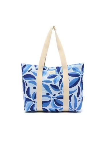 Tote Bag Draeger Flores Azul
