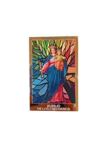Imán madera 3mm 5,3x8cm mosaico maría auxiliadora