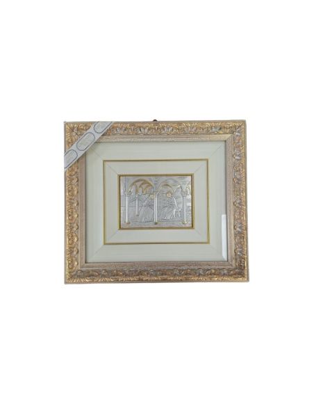 Cuadro plata cristal  madera decor oro Anunciación 43,5x38,5