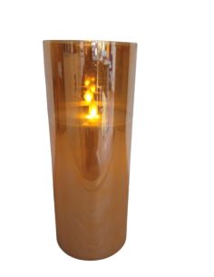 Velón cristal 9,5x25cm mecha movimiento a pilas ( 2 pilas AA) 2