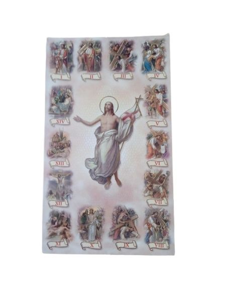Estampa 311IG29 7X12CM VIA CRUCIS ORO (PRECIO X UDAD. PAQ 100 UDES)