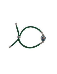 Pulsera Cordón verde acero plateado María Auxiliadora