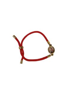Pulsera Cordón rojo Acero Dorado Virgen del Carmen