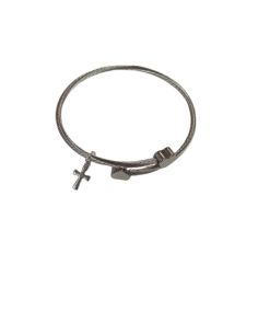 Pulsera Acero Corazón con Cruz Acero