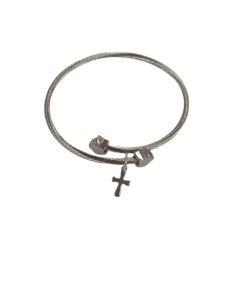 Pulsera Acero Estrella con Cruz Acero