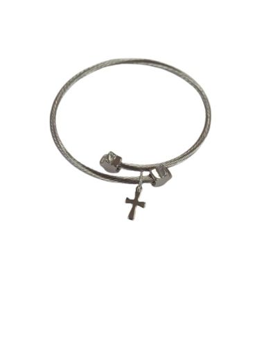 Pulsera Acero Estrella con Cruz Acero