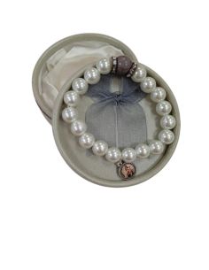 Brazalete Perlas con piedra colores surt. c/ caja V. del Carmen