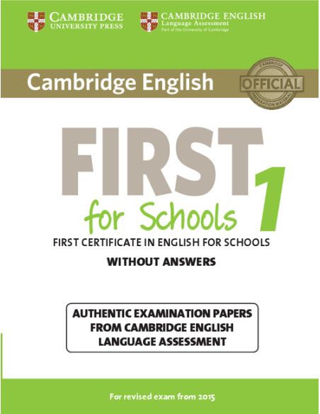 Cambridge English First For Schools 1 For Revised Exam From 2015 Student'S Book Without Answers