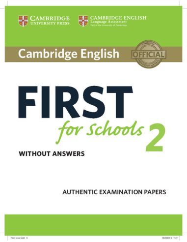 Cambridge English First For Schools 2 Student'S Book Without Answers