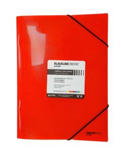 Carpeta Gomas Folio Pp Blackline Rojo