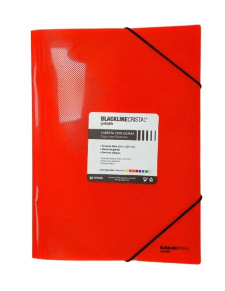 Carpeta Gomas Folio Pp Blackline Rojo
