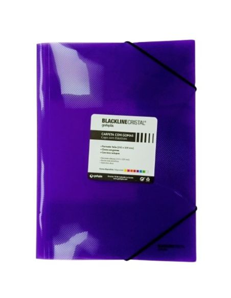 Carpeta Gomas Folio Pp Blackline Morado