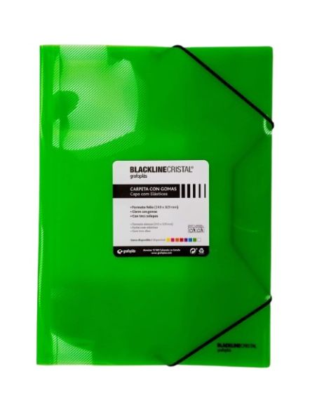 Carpeta Gomas Folio Pp Blackline Verde