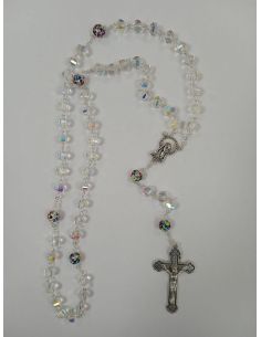 Rosario Cristal Pater multicolor color transparente