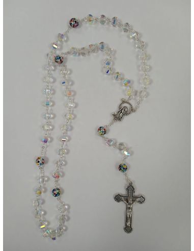 Rosario Cristal Pater multicolor color transparente