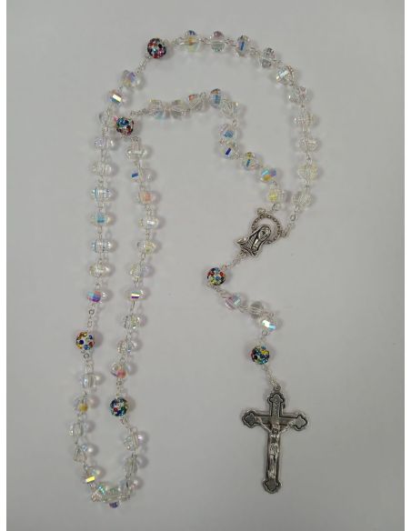 Rosario Cristal Pater multicolor color transparente