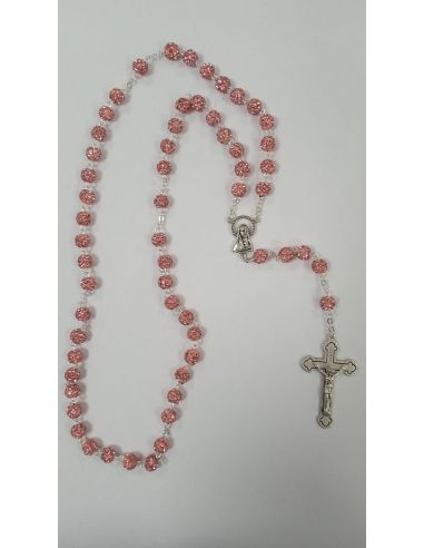 Rosario Cristal rosa simil shambala