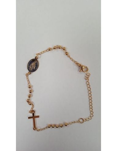 Pulsera rosario dorado acero inox Milagrosa