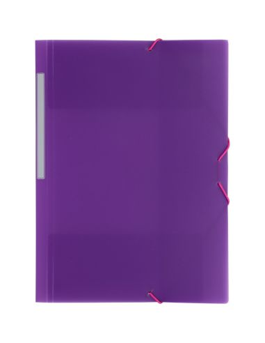 Carpeta gomas con 3 solapas PP translucido Folio colores surtidos