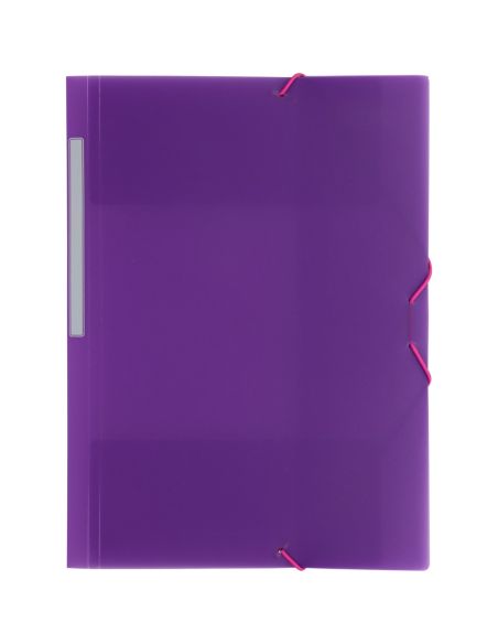 Carpeta gomas con 3 solapas PP translucido Folio colores surtidos