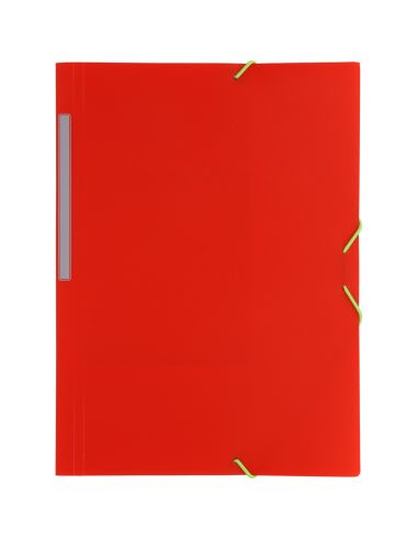 Carpeta gomas con 3 solapas PP translucido Folio colores surtidos