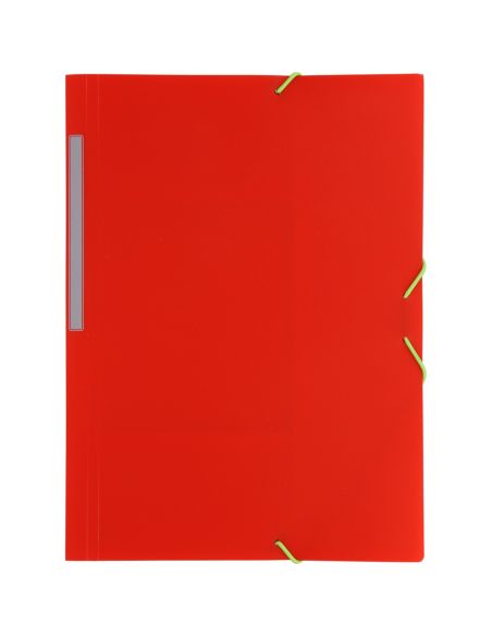Carpeta gomas con 3 solapas PP translucido Folio colores surtidos