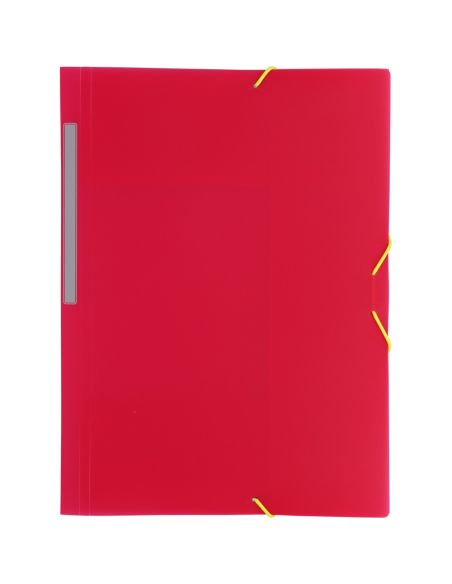 Carpeta gomas con 3 solapas PP translucido Folio colores surtidos