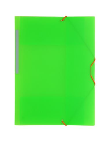 Carpeta gomas con 3 solapas PP translucido Folio colores surtidos