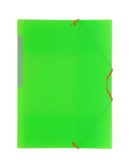 Carpeta gomas con 3 solapas PP translucido Folio colores surtidos