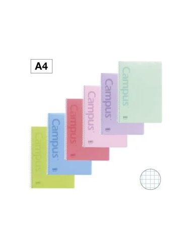 Bloc Espiral Campus A4 80 Hojas Rayado 4 Mm Pastel Tapa Polipropileno
