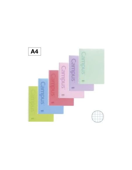 Bloc Espiral Campus A4 80 Hojas Rayado 4 Mm Pastel Tapa Polipropileno