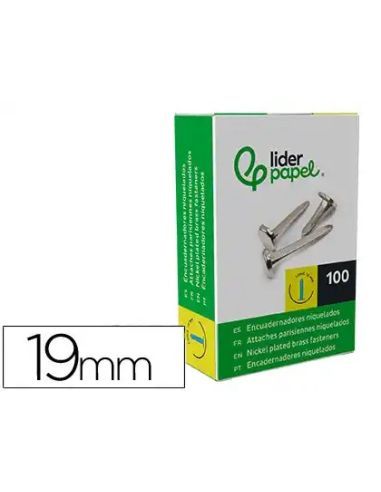 Encuadernadores Liderpapel Niquelados N.3 19 Mm Caja De 100 Unidades