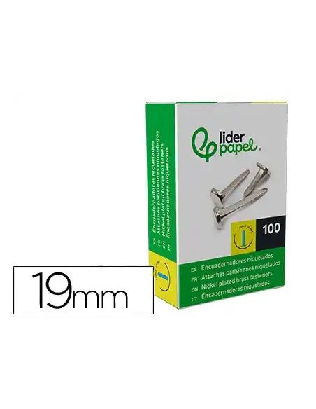 Encuadernadores Liderpapel Niquelados N.3 19 Mm Caja De 100 Unidades