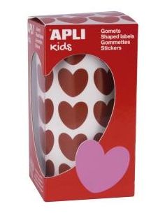 Rollo Gomets Apli Corazon 20X18 Mm Rojo