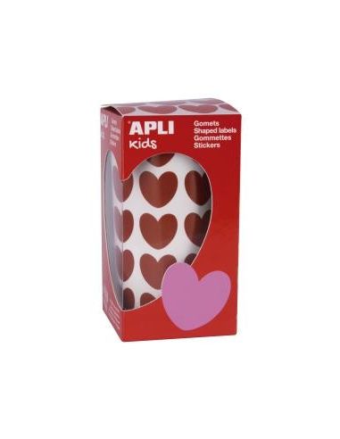 Rollo Gomets Apli Corazon 20X18 Mm Rojo