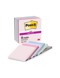 Bloc De Notas Adhesivas Quita Y Pon Post It Super Sticky Soulful 100% Pefc 76X76 Mm Pack De 6 Blocs Colores. 2