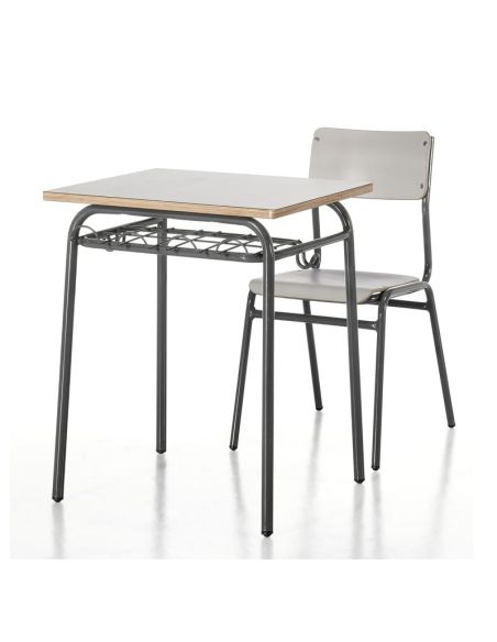 Pupitre 60x50x76 cm Con Silla Alt. 46 cm (Epoxi Color Haya)
