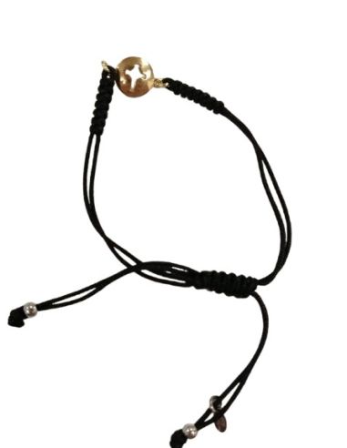 Pulsera Nudos Plata Dorada Ley Cruz 10Mm C/Caja