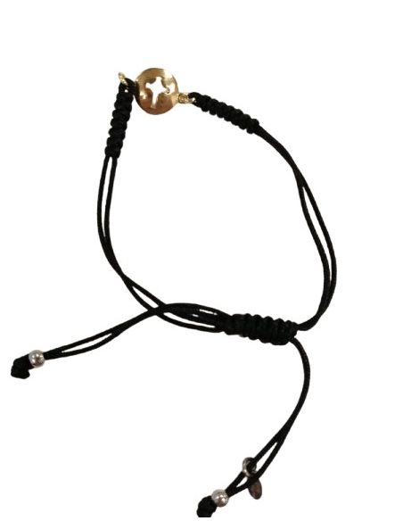 Pulsera Nudos Plata Dorada Ley Cruz 10Mm C/Caja