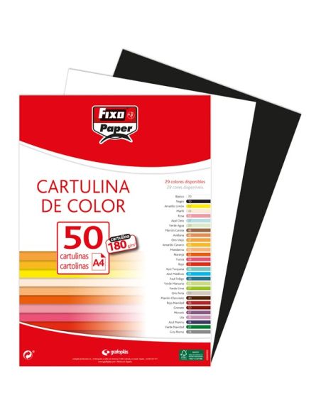 Paquete 50 Cartulinas Blancas A4 180 Gramos Fsx Fixo