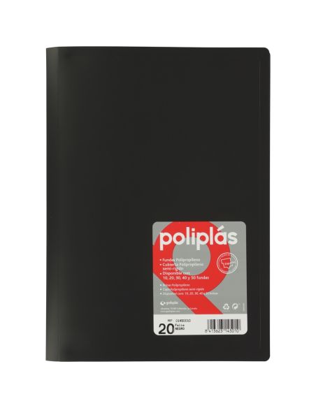 Carpeta 20 Fundas Poliplas Folio Opaco colores Surtidos