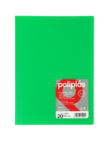 Carpeta 20 Fundas Poliplas Folio Opaco colores Surtidos