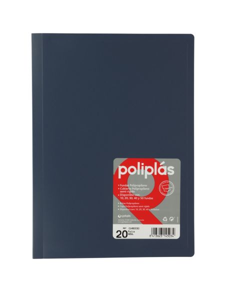 Carpeta 20 Fundas Poliplas Folio Opaco colores Surtidos