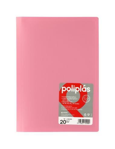 Carpeta 20 Fundas Poliplas Folio Opaco colores Surtidos