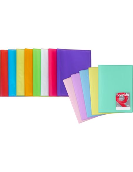 Carpeta 20 Fundas Poliplas Folio Translucido colores Surtidos