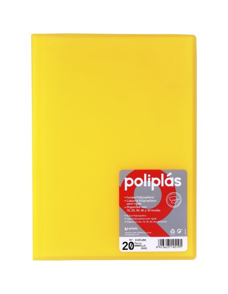Carpeta 20 Fundas Poliplas Folio Translucido colores Surtidos